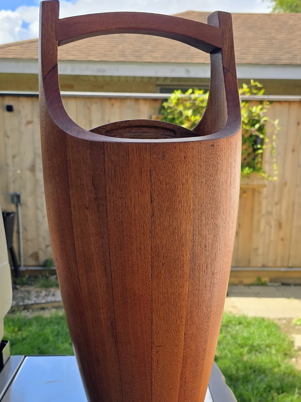 Dansk Mid-Century Teak Ice Bucket - Warm Brown